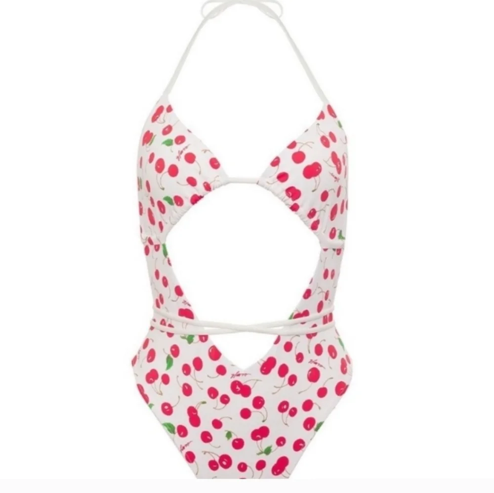 New!Frankie's Bikinis x‎ Sydney Sweeney Gemma Cherry-Print cut-out Swimsuit